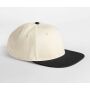 CONTRAST FLAT PEAK 6 PANEL CAP, NATURAL/BLACK, One size, BEECHFIELD