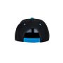BRONX ORIGINAL FLAT PEAK SNAP BACK DUAL COLOUR CAP, BLACK/AZURE, One size, RESULT