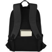 Joey 15,6 inch GRS gerecyclede canvas antidiefstal laptoprugzak 18 l - Zwart