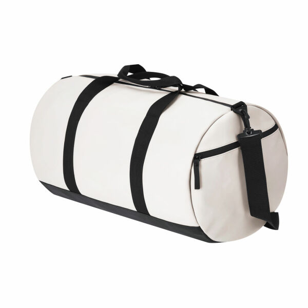 Ronde weekendtas Sukar | PU | Ø28×51 cm | Zijvak met rits | Beige Ronde weekendtas Sukar | PU | Ø28×51 cm | Zijvak met rits | Beige