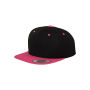 Classic snapbackpet in twee kleuren BLACK / Neon Pink One Size