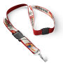Afneembare polyester keycord met gesublimeerde satijnen overlay