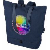 Gerecyclede polycotton (330 gsm) totepack Osric blauw
