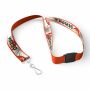 Polyester keycord met gesublimeerde satijnen overlay