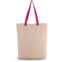 Shopper met plooi en contrasterend hengsel Natural / Magenta One Size