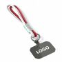 Sleutelhanger & telefoonhouder met koord met leren uiteinde.