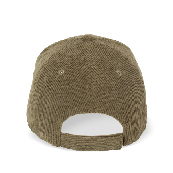 Ribfluwelen pet met 5 panelen Dark Olive One Size Ribfluwelen pet met 5 panelen Dark Olive One Size