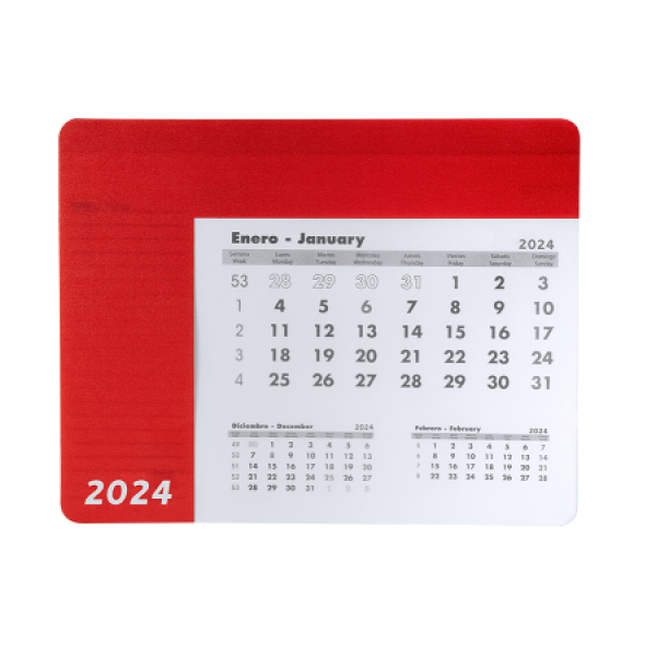SERBAL muismat met kalender - rood SERBAL muismat met kalender - rood