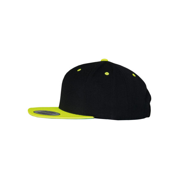 Zweifarbige Classic Snapback Cap BLACK / Neon Yellow One Size