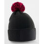 Kids Snowstar Patch Beanie - Black/Classic Red - 3-8 YRS