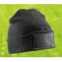RECYCLED DOUBLE KNIT PRINTERS BEANIE, BLACK, One size, RESULT