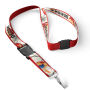 Afneembare polyester keycord met gesublimeerde satijnen overlay