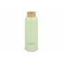 Waterdrop Roestvrijstalen Fles met Bamboe dop 600ml - Donker bruin / Groen Waterdrop Roestvrijstalen Fles met Bamboe dop 600ml - Donker bruin / Groen