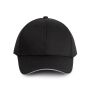 Contrasterende sandwichpet 6 panelen Oeko-Tex black/silver one size