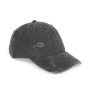Ecologische uniseks pet met verwassen look Washed black One Size