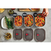 Black+Blum Mealprep Box Set 3 stuks Klein, Middel, Groot, grijs
