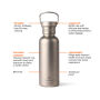 Nordic Drift Trail Ultra Light Titanium 600ml Water fles, zilver