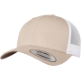 Tweekleurige Retro Truckerpet Khaki / White One Size