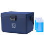 Brisby Koelbox - Frigobox - Coolbox - Auto - Lichtgewicht - Broodtrommel - 12L - 2 Gratis koelelementen van 450ml per stuk -  Incl. Dividers Snijplanken - Bieropener - Flesopener - Max. 40 uur isolatie - Blauw