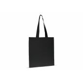 Schoudertas biologisch katoen kleur lang 140g/m² 38x42 cm - Zwart