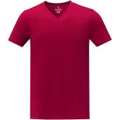 Somoto Heren T-shirt met V-hals en korte mouwen - Rood - M