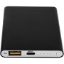 Pep type-C powerbank van 4000 mAh van gerecycled aluminium - Zwart