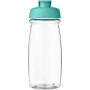 H2O Active® Pulse 600 ml sportfles met flipcapdeksel - Transparant/Aqua blauw
