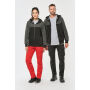Tweekleurig ecologisch fleecevest met capuchon Black / Dark Grey XS