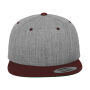 Classic Snapback 2-Tone Cap - Heather Grey/Maroon - One Size