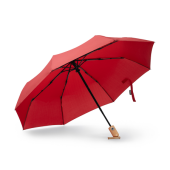 ALARIZ Paraplu opvouwbaar met handvat van bamboe - rood ALARIZ Paraplu opvouwbaar met handvat van bamboe - rood