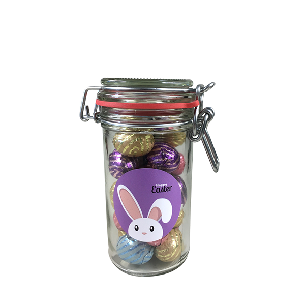 Hoog weckpotje met Paaseitjes