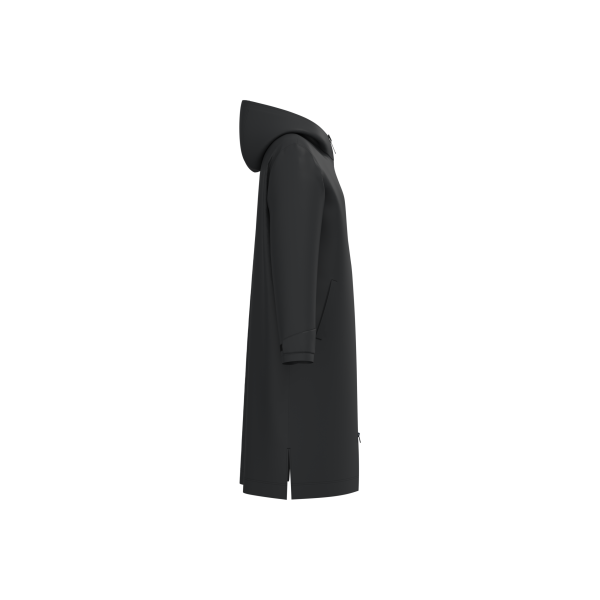 Lange jas met sherpavoering uniseks Black S/M Lange jas met sherpavoering uniseks Black S/M