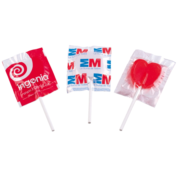 Grote ronde of hartvormige platte lolly