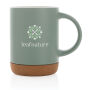 Keramische mok met kurken bodem 280 ml, groen