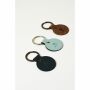 Recycled Leather Keyring Round sleutelhanger