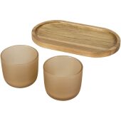 Male houten serveerblad en glazen bekerset - matte afwerking - Havermout