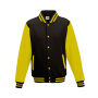 Just Hoods - Varsity Jacket jet black / sun yellow XS