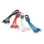4-in-1 kabel met karabijnhaak, zwart