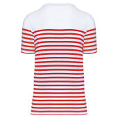Marine-t-shirt ronde hals Bio heren White / Red Stripe M