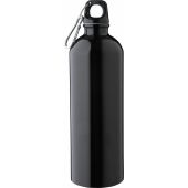 Gerecyclede roestvrijstalen enkelwandige fles (750 ml) Emeric zwart