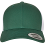Tweekleurige Retro Truckerpet Evergreen / White One Size