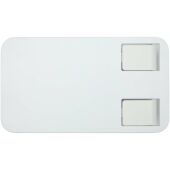 Alhena opvouwbare telefoonhouder van gerecycled plastic met metalen bureaustandaard - Wit