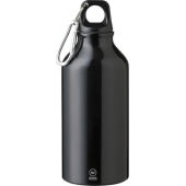 Gerecycled aluminium fles (400 ml) Myles zwart