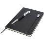 Legato Elegance A5 notitieboek met harde kaft en rollerbalpen set - Primair zwart/Wit