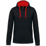 Sweater met contrasterende capuchon Black / Red XXL