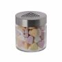 Glazen pot 0,35 liter, gevuld met snoep, Transparant, Vruchtenhartjes