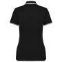Damespolo met korte mouwen en contrasterende bies Black / White XXL