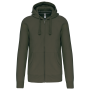 Hooded Sweater Met Rits Dark Khaki XS