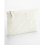 Striped Organic Cotton Accessory Pouch - Grey Stripe - S