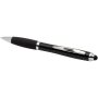 Nash RCS balpen met stylus van gerecycled plastic met gekleurde behuizing en zwarte grip (blauwe inkt) - Zwart